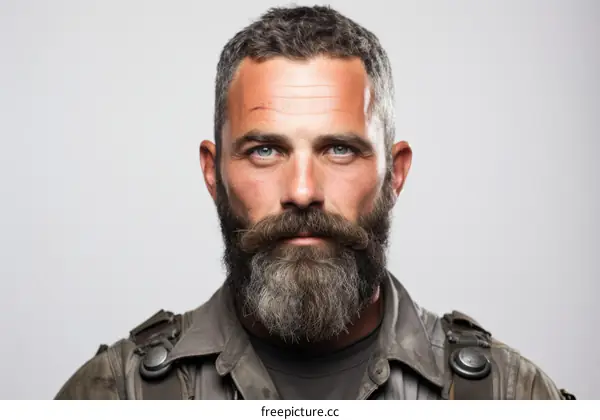 Portrait of a Man with Scars on his Face