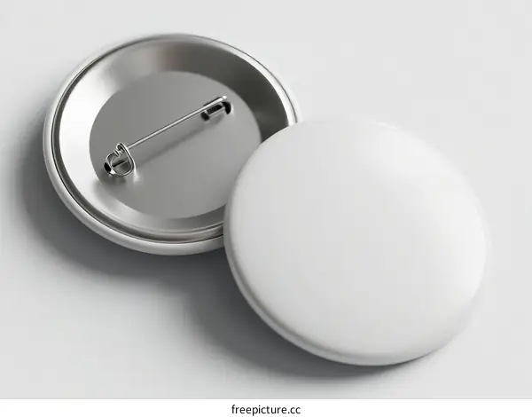 White Empty Pin Button for Custom Badge Creation