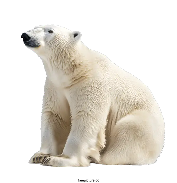 [Transparent Background PNG]Polar Bear Sitting on White Background