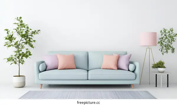Pastel Colored Living Room Interior Design