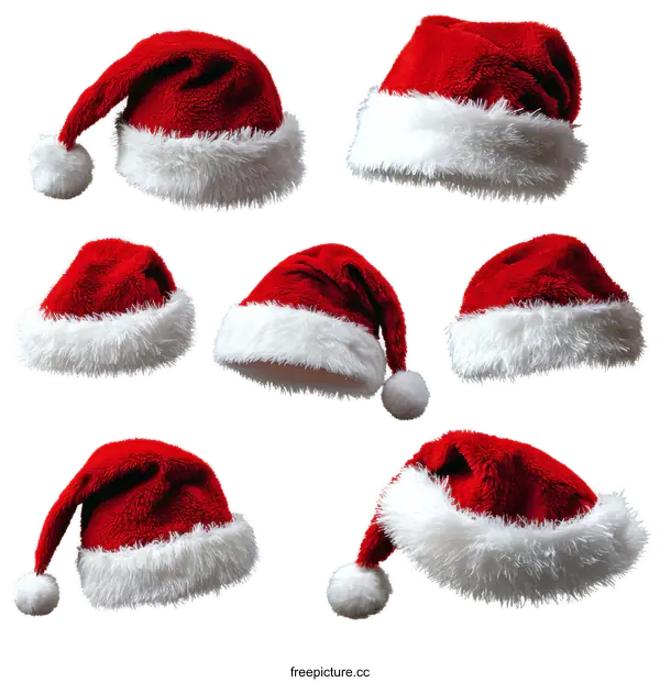 [Transparent Background PNG]Collection of Christmas Santa Hats