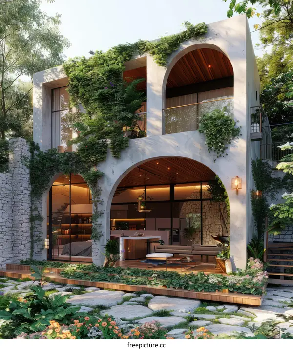 Modern House with Natural Elements: Exterior Design