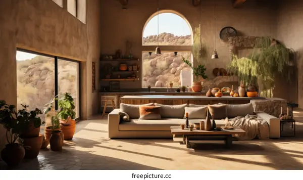 Modern Desert Home Interior Design: Living Room