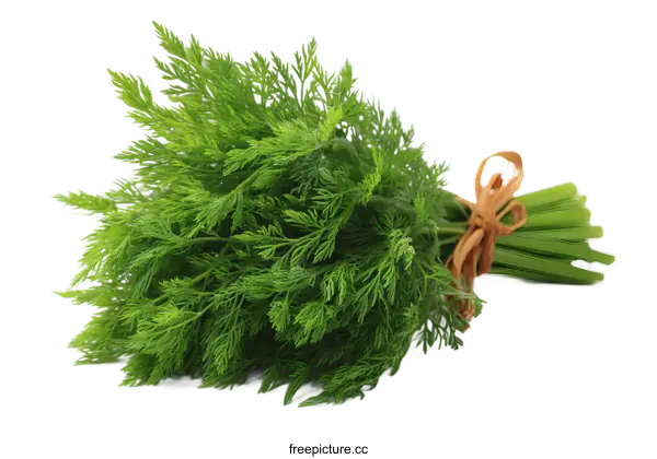 [Transparent Background PNG]Fresh Bunch of Dill Herb Close-up
