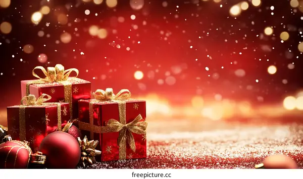 Christmas Gift Boxes Festive Background