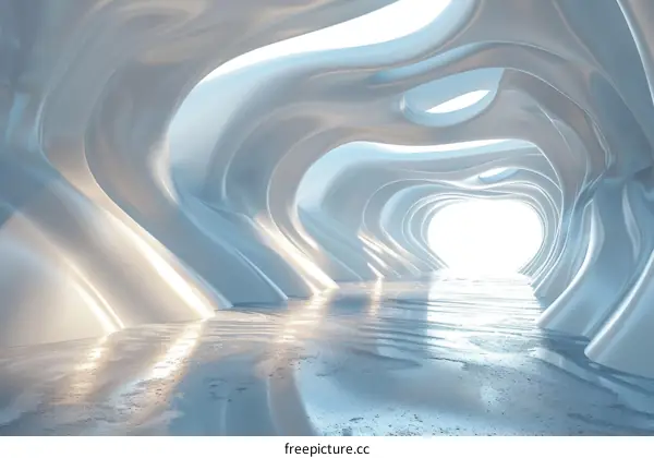 Futuristic White Architecture Interior