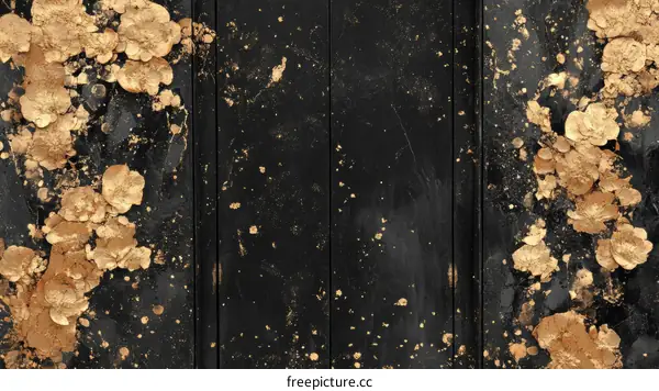 Abstract Gold Texture on Dark Background