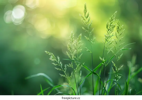 Green Grass In The Morning Sunlight