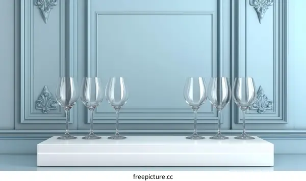 Elegant Wine Glasses on a Modern Display
