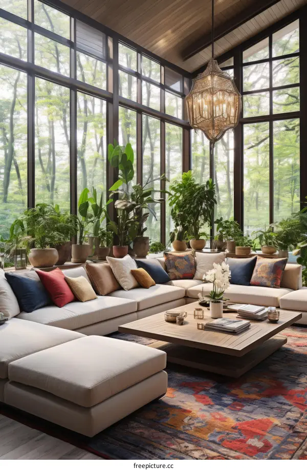 Bright and Airy Living Room With Plants