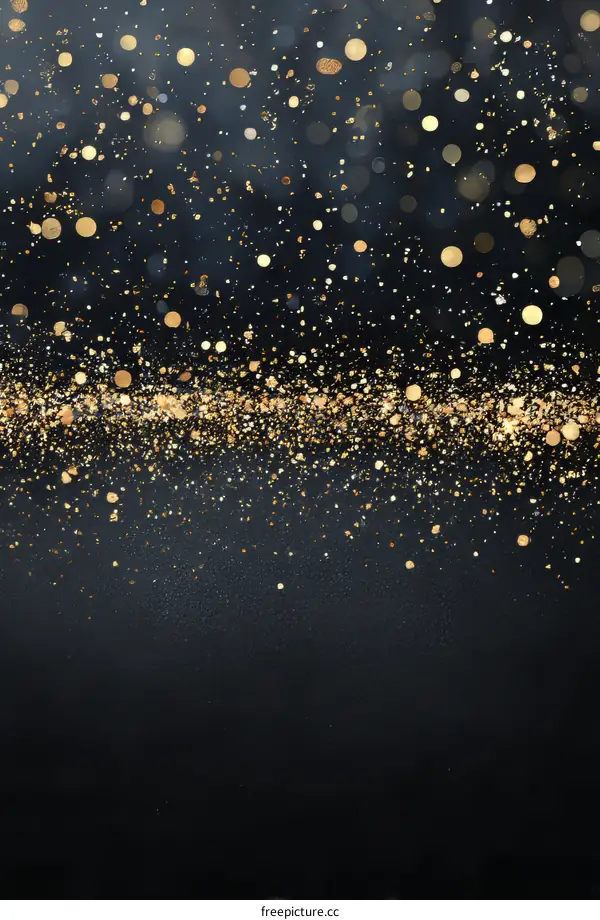 Golden Glitter on Dark Background Design