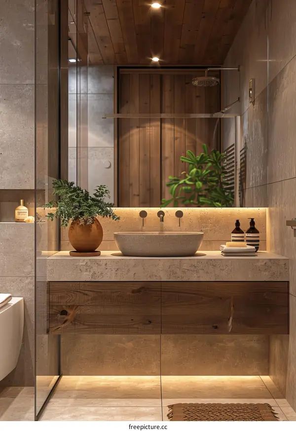 Modern Rustic Bathroom Vanity Interior Design