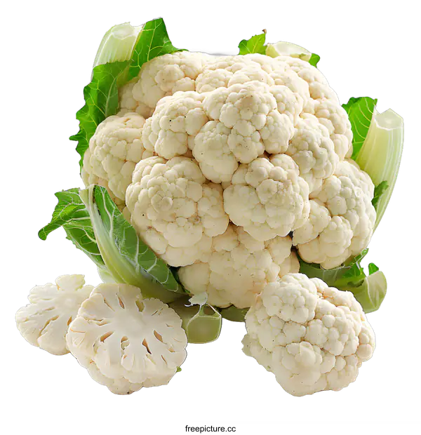 [Transparent Background PNG]Fresh raw cauliflower head