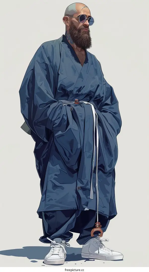 Bearded Man in Blue Robe