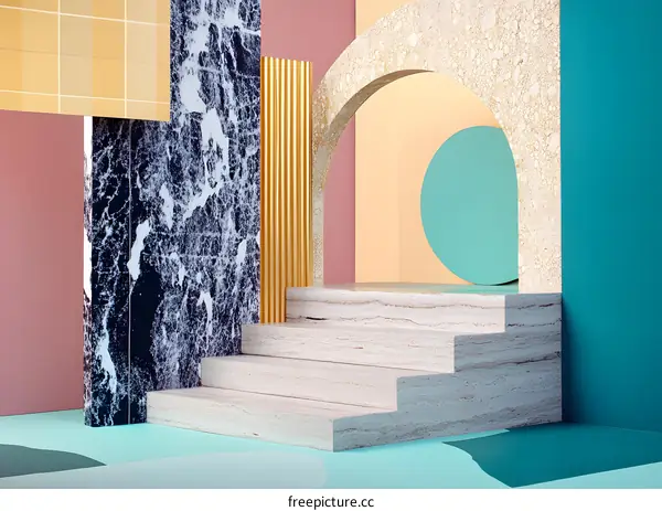 Abstract Minimalist Geometric Shapes Background Design