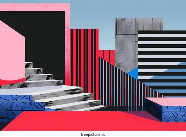 Abstract Geometric Shapes Minimalist Design Illustration