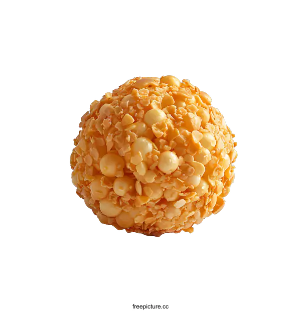 [Transparent Background PNG]A close-up image of a  sphere made of yellow and brown grains.