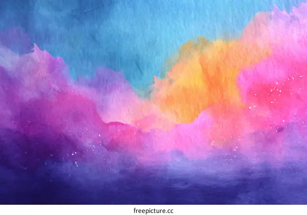 Abstract Watercolor Sky Art Background