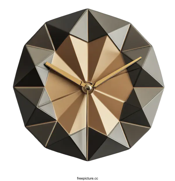 [Transparent Background PNG]Geometric Wall Clock Design