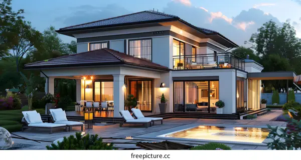 Modern house with swimming pool