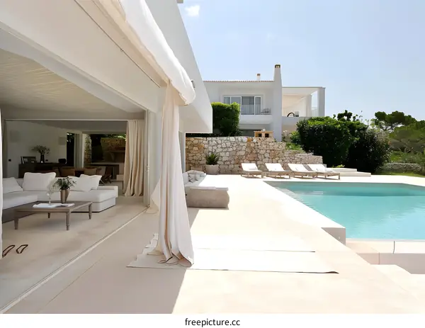 Luxury Modern Villa With Swimming Pool And Patio