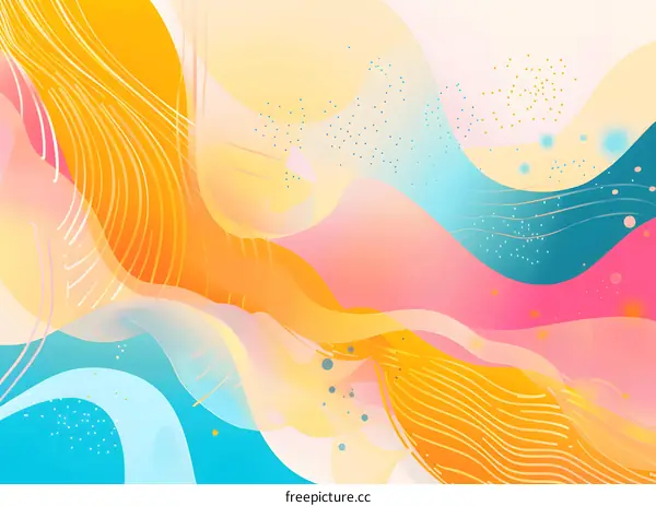 Abstract Colorful Wavy Lines and Dots Background