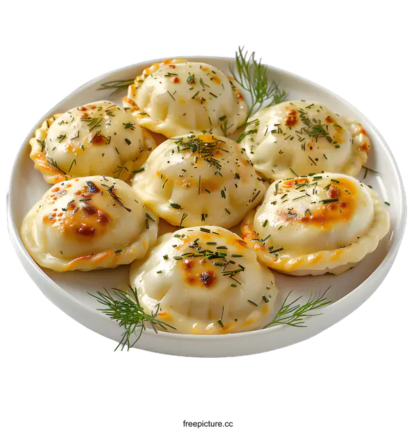 [Transparent Background PNG]plate of dumplings