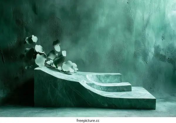 Emerald Green Steps Display Background