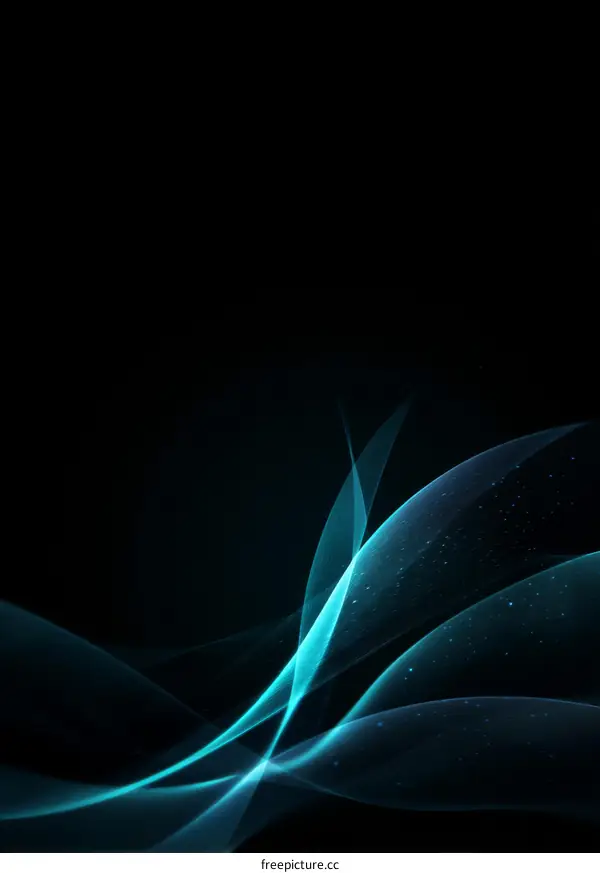 Abstract Light Teal Flowing Lines Design