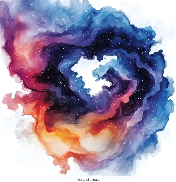 Abstract Watercolor Galaxy Nebula