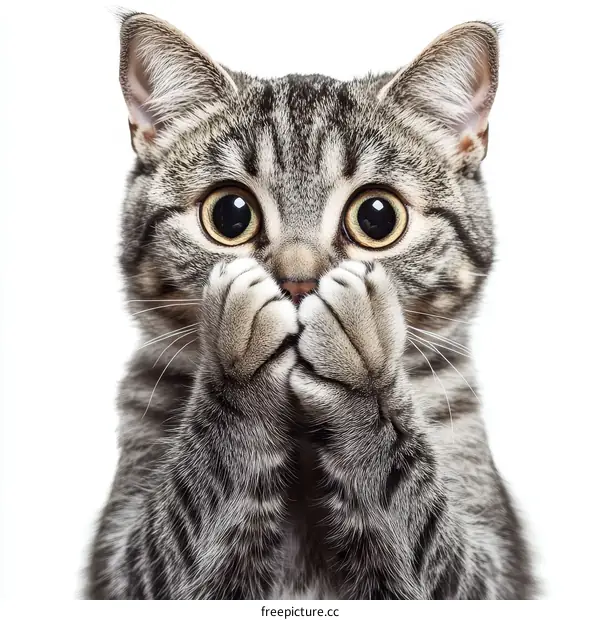 Cute Cat with Shocked Expression