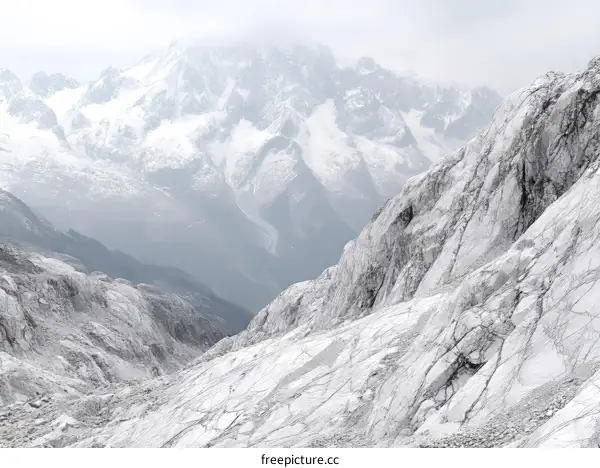 Snowy Mountain Range Landscape