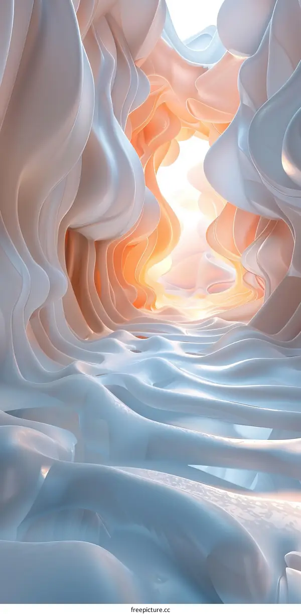 Abstract Flowing Cave Interior