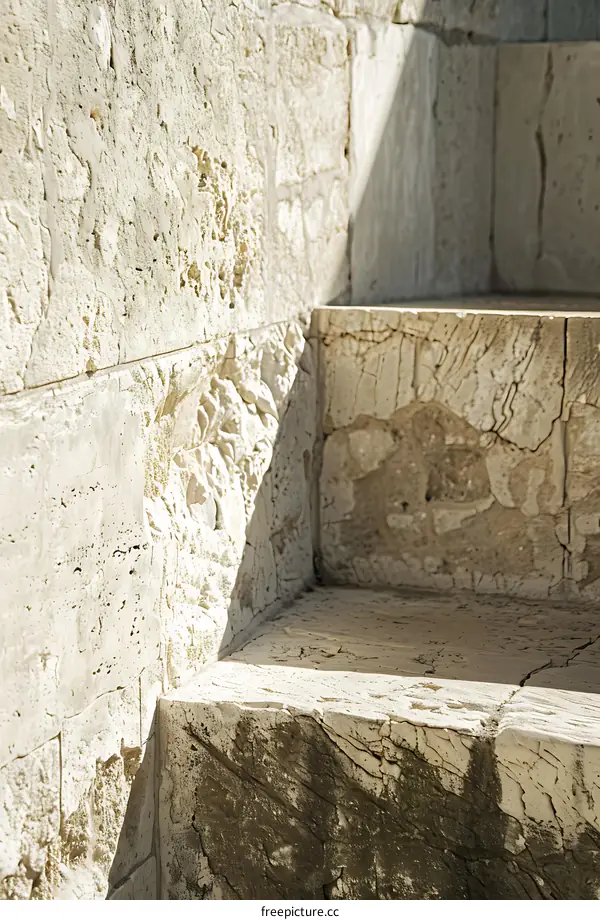 Close Up of Stone Wall with Shadow