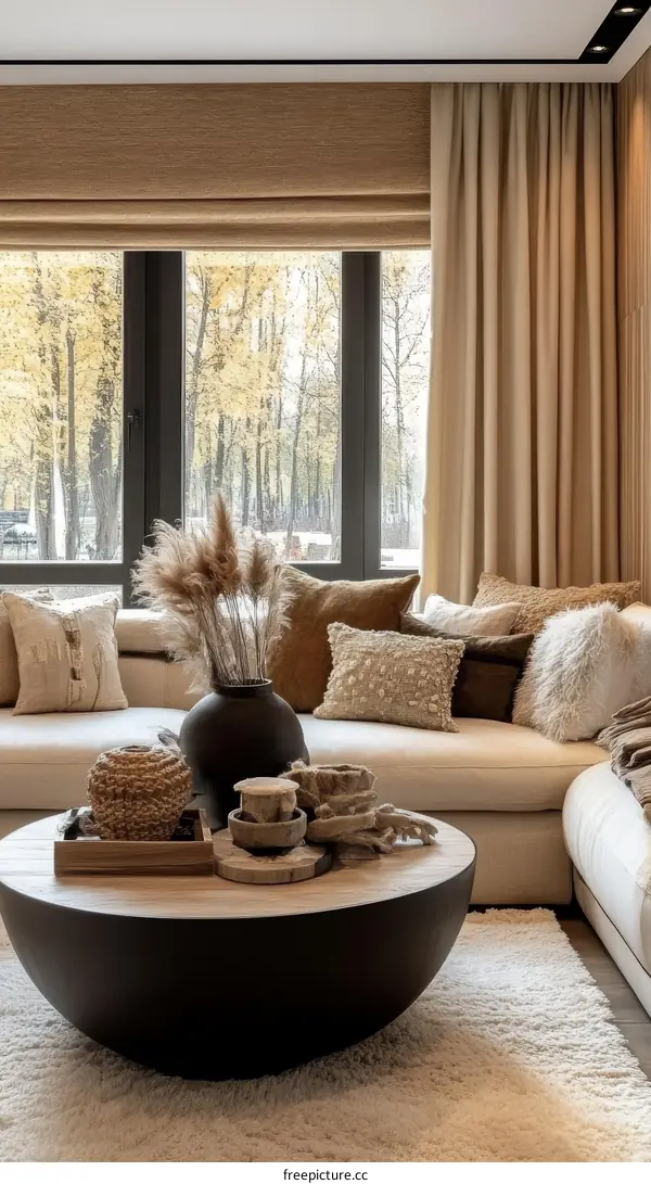 Modern Boho Living Room with Statement Coffee Table