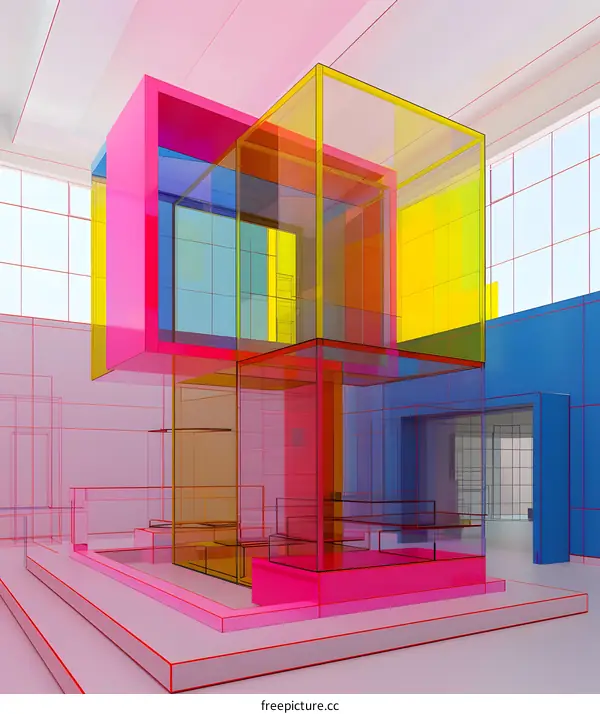 Abstract Colorful Geometric Interior Design