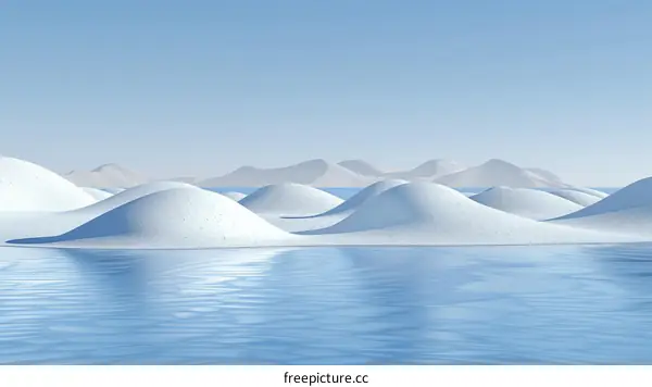 White sand dunes in a blue sea