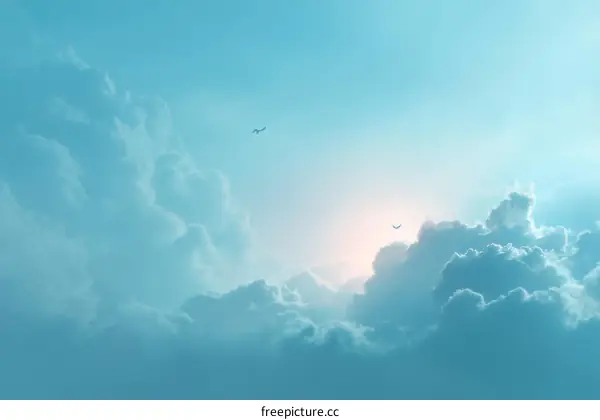 Tranquil Sky Filled with Fluffy Clouds