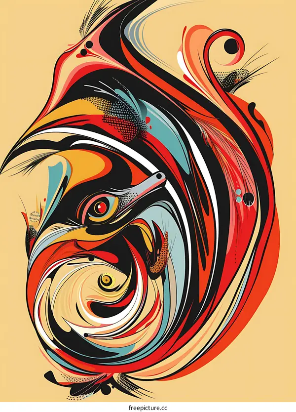 Abstract Colorful Swirls and Shapes Art