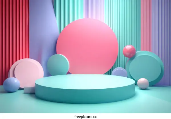 Pastel Geometric Shapes Display Platform