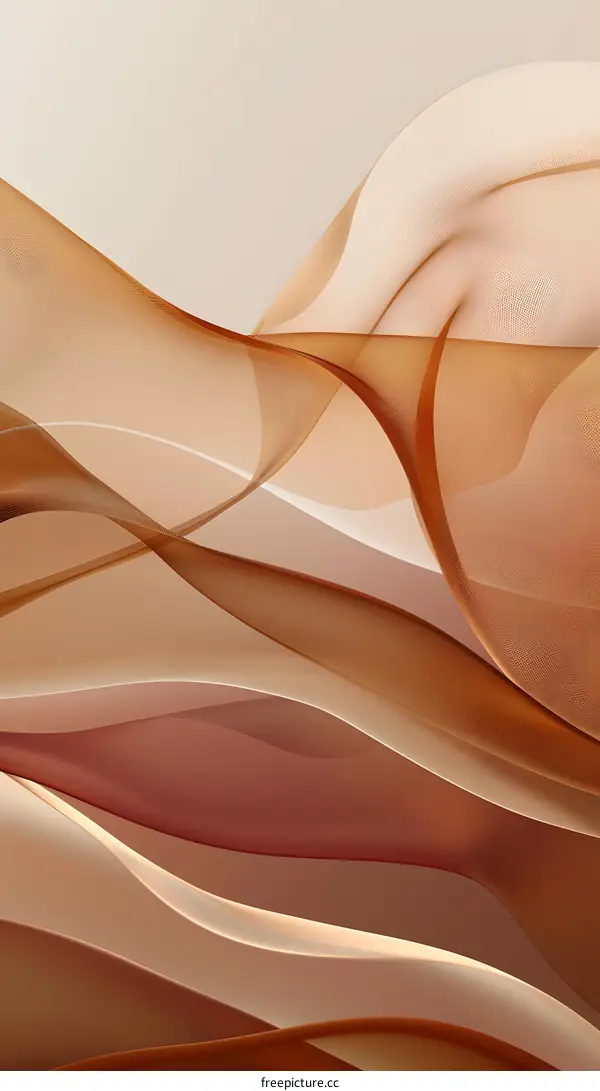 Abstract Beige And Brown Wavy Lines Background