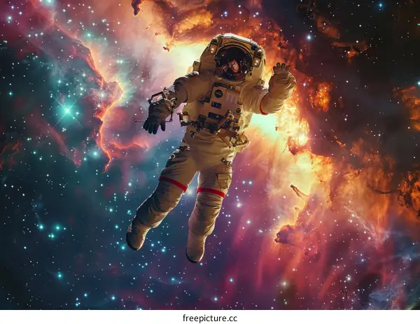 Astronaut in Spacesuit Explores the Vastness of the Cosmos