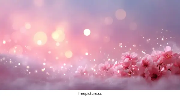 Magical Pink Cherry Blossoms in a Dreamy Landscape