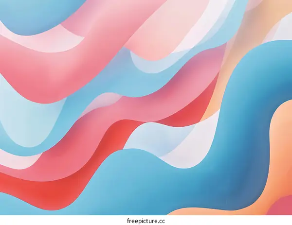 Abstract Background with Pastel Colors and Wavy Lines