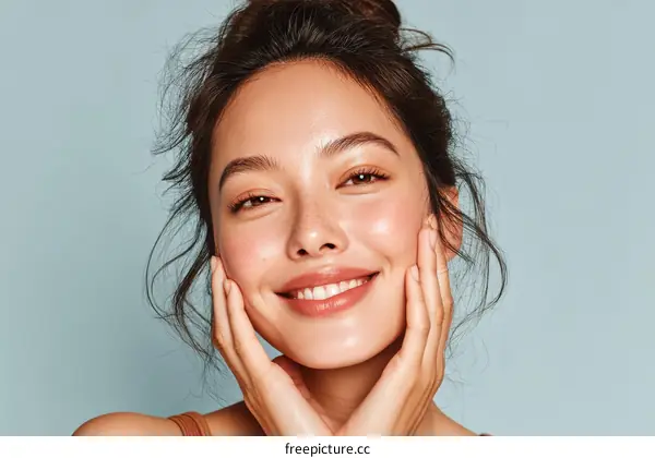 Beautiful Woman with Healthy Skin Close-up Portrait