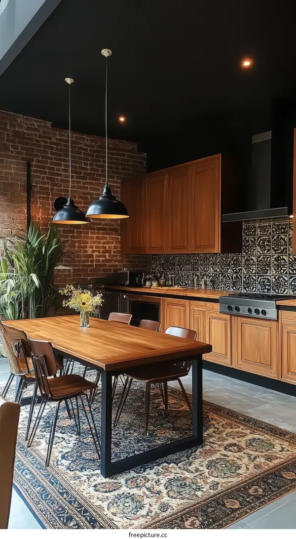 Modern Rustic Kitchen Dining Area Design