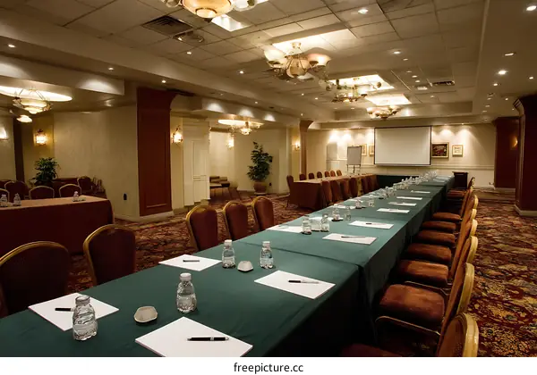 Conference Room with Long Table and Chairs