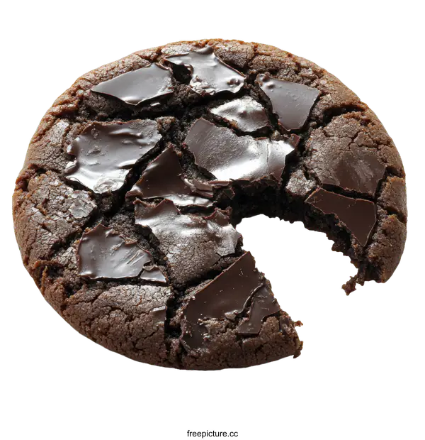 [Transparent Background PNG]Chocolate Chip Cookie with a Bite Taken