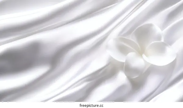 Elegant White Silk Fabric with Flower Petals