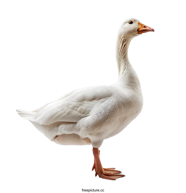 [Transparent Background PNG]White Goose Standing on White Background